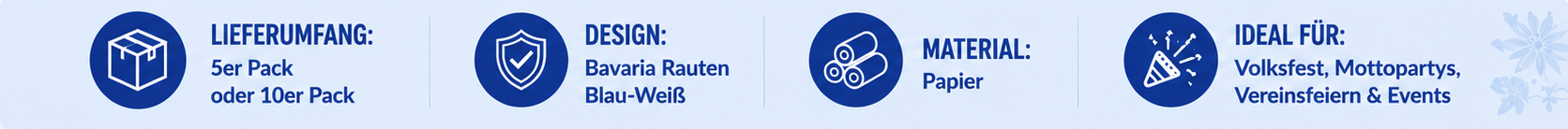 Lieferumfang und Produktinformationen der Bavaria Luftschlangen
